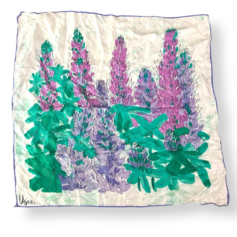 Vera Neumann Lupines Floral Scarf